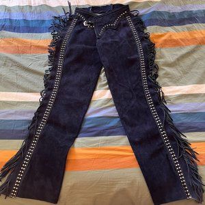 Dark Blue Suede Chaps